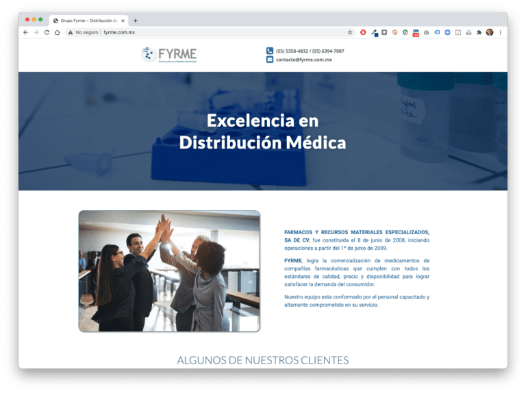Proyecto sitio web fyrme.com.mx