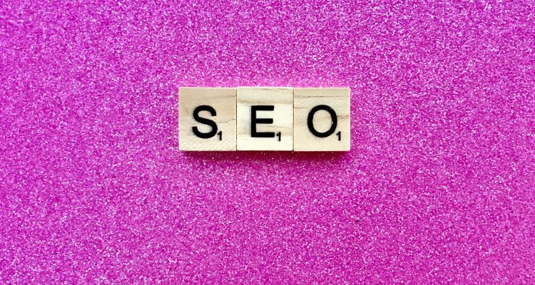 SEO on pink background